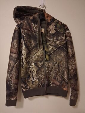 Red Head Mossy Oak Camo Zip-Up Hoodie Jacket in Brown & Green